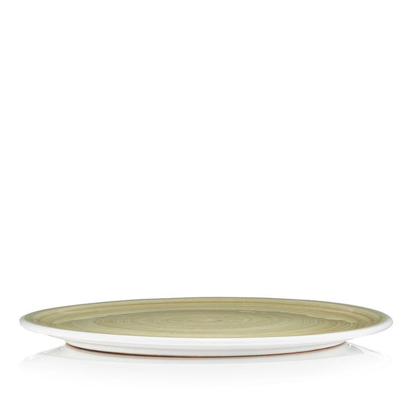 Summerill & Bishop S&B 'Brushed' Ceramic Dinner Plate In Season Green 30cm