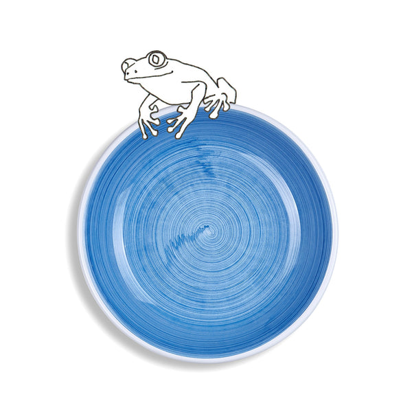 Summerill & Bishop S&B 'Brushed' Ceramic Pasta Bowl In Light Blue 22cm