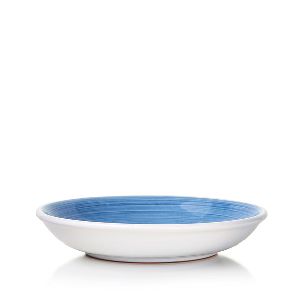 summerill & bishop S&B 'Brushed' Ceramic Pasta Bowl in Light Blue 22cm