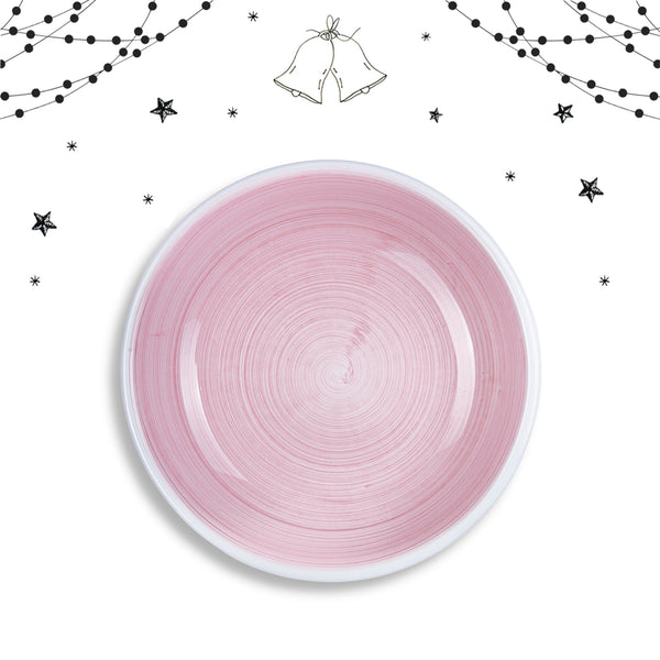 Summerill & Bishop S&B 'Brushed' Ceramic Pasta Bowl In Pastel Pink 22cm