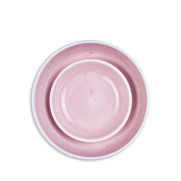 Summerill & Bishop S&B 'Brushed' Ceramic Pasta Bowl In Pastel Pink 22cm