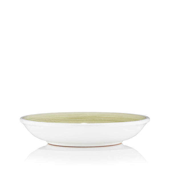 Summerill & Bishop S&B 'Brushed' Ceramic Pasta Bowl In Season Green 22cm