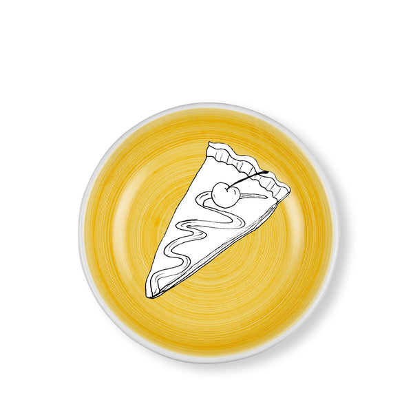 Summerill & Bishop S&B 'Brushed' Ceramic Pasta Bowl In Yellow 22cm