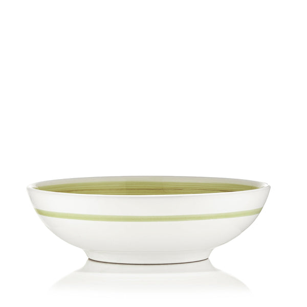 Summerill & Bishop S&B 'Brushed' Ceramic Serving Bowl In Season Green 30cm