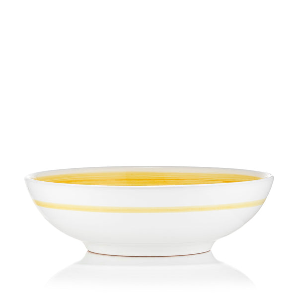 Summerill & Bishop S&B 'Brushed' Ceramic Serving Bowl In Yellow 30cm