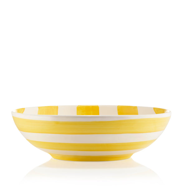 summerill & bishop S&B Classic Stripe Serving Bowl in Yellow and White