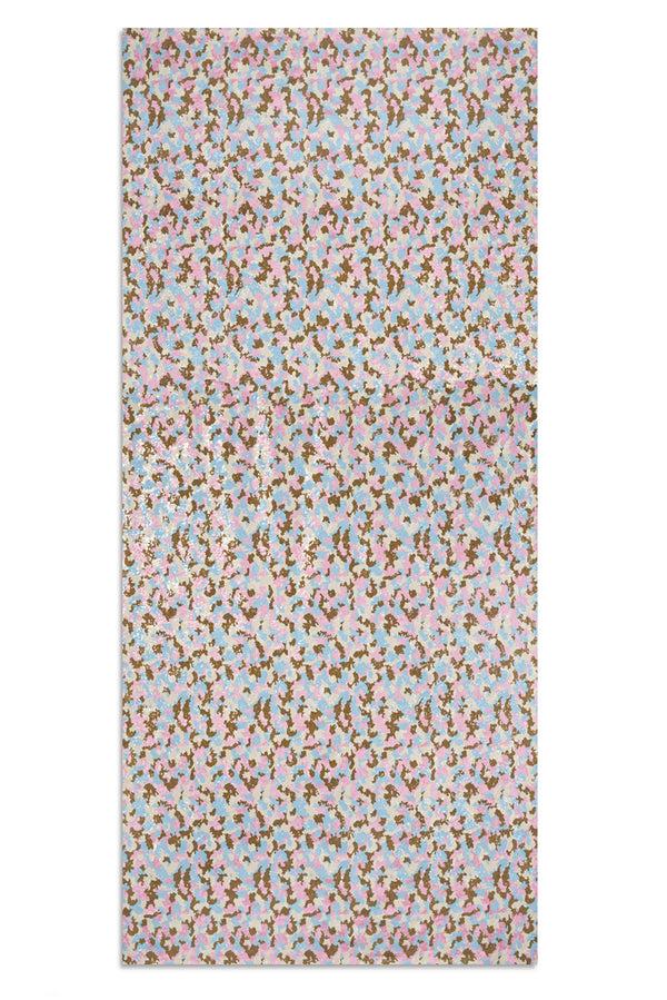 summerill & bishop S&B Couture: 'London Plane' Sequin Table Gown in Pink Khaki Blue and White