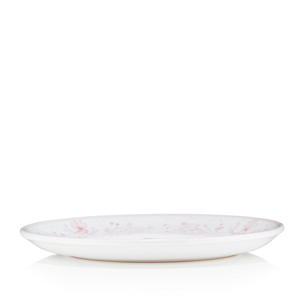 Summerill & Bishop S&B Decorated Dinner Plate In White With Pastel Pink Pattern 26cm