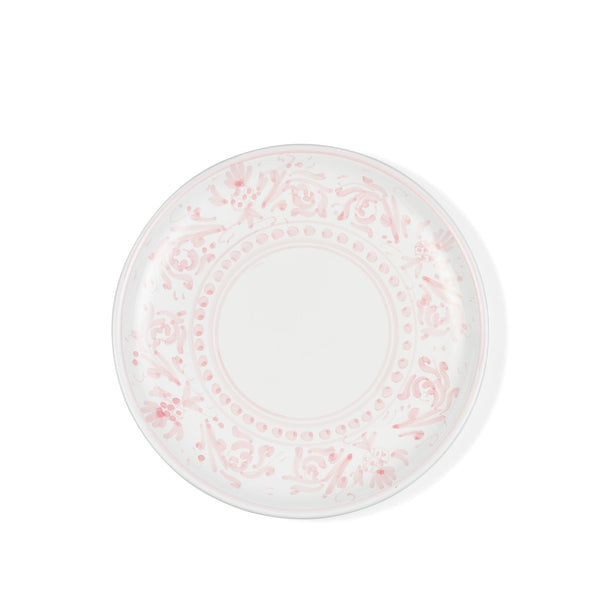 summerill & bishop S&B Decorated Dinner Plate in White With Pastel Pink Pattern 26cm
