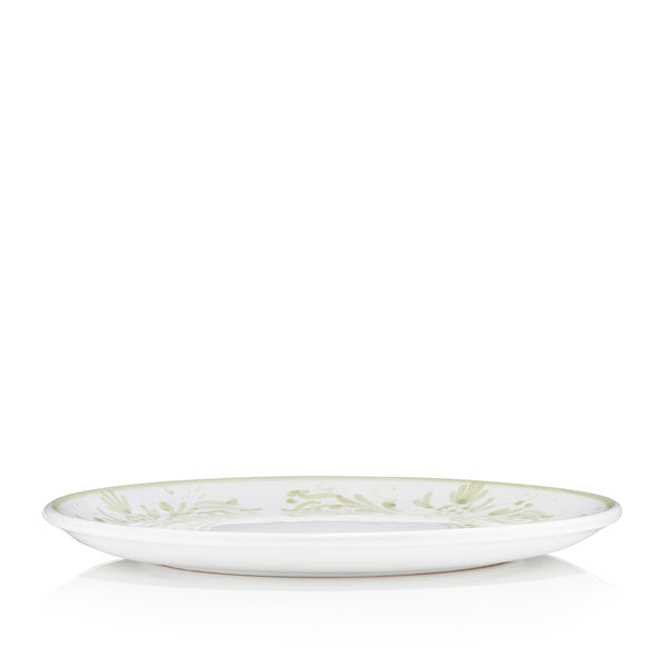 Summerill & Bishop S&B Decorated Dinner Plate In White With Season Green Pattern 26cm