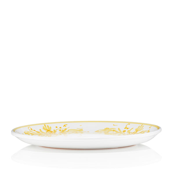 Summerill & Bishop S&B Decorated Dinner Plate In White With Yellow Pattern 26cm