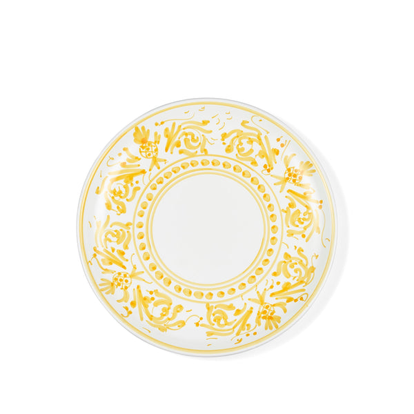 summerill & bishop S&B Decorated Dinner Plate in White With Yellow Pattern 26cm