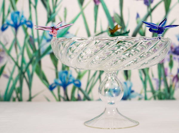 Summerill & Bishop S&B Exclusive Handblown Glass Dragonflies Fruit Platter