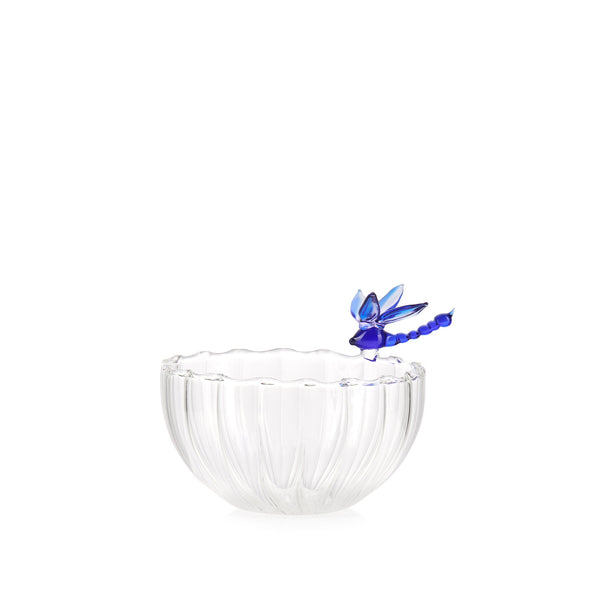 summerill & bishop S&B Exclusive Handblown Glass Dragonfly Bowl in Blue