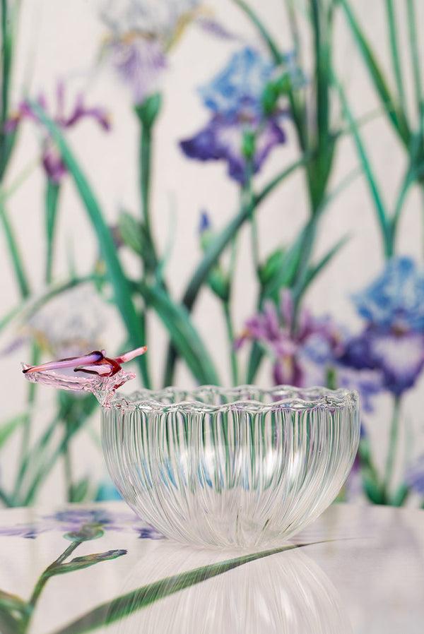 Summerill & Bishop S&B Exclusive Handblown Glass Dragonfly Bowl In Pink