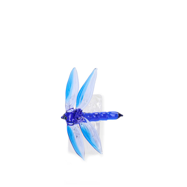 Summerill & Bishop S&B Exclusive Handblown Glass Dragonfly Napkin Ring In Blue