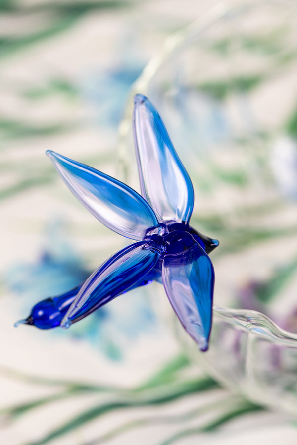 Summerill & Bishop S&B Exclusive Handblown Glass Dragonfly Napkin Ring In Blue