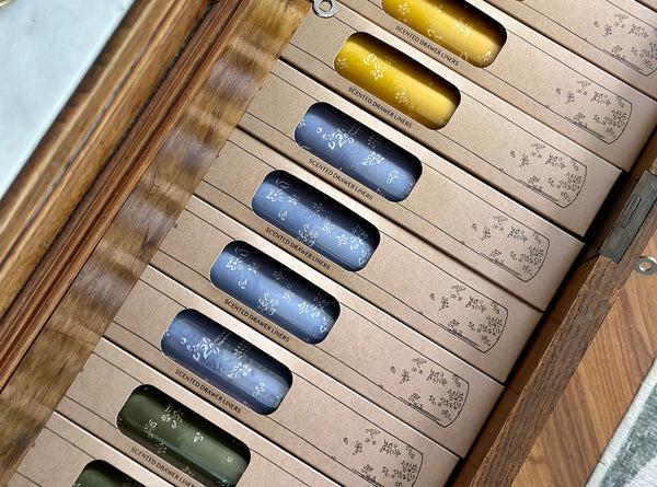 Summerill & Bishop S&B Lavender & Patchouli Scented Drawer Liners In Blue 5 Sheets 50x35cm