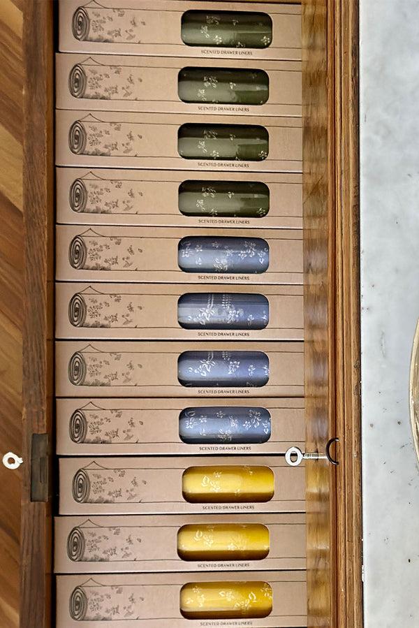 Summerill & Bishop S&B Lavender & Patchouli Scented Drawer Liners In Blue 5 Sheets 50x35cm