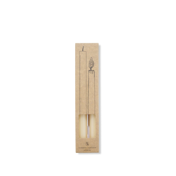 summerill & bishop S&B Set of 2 Straight Candles in Ivory 25cm