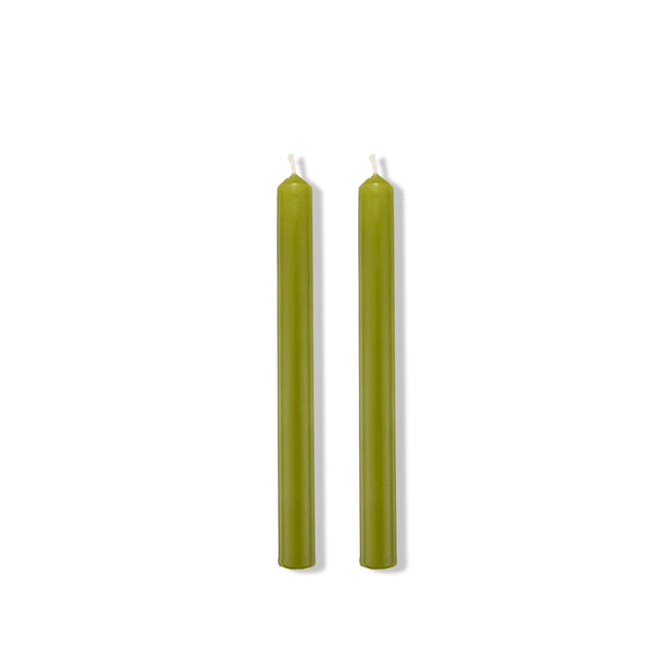 Summerill & Bishop S&B Set Of 2 Straight Candles In Olive Green 25cm