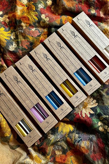 Summerill & Bishop S&B Set Of 2 Straight Candles In Pink 25cm