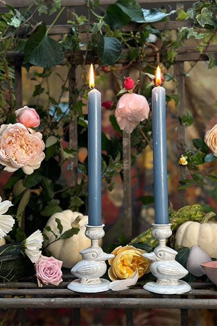 Summerill & Bishop S&B Set Of 2 Tapered Candles In Blue 25cm