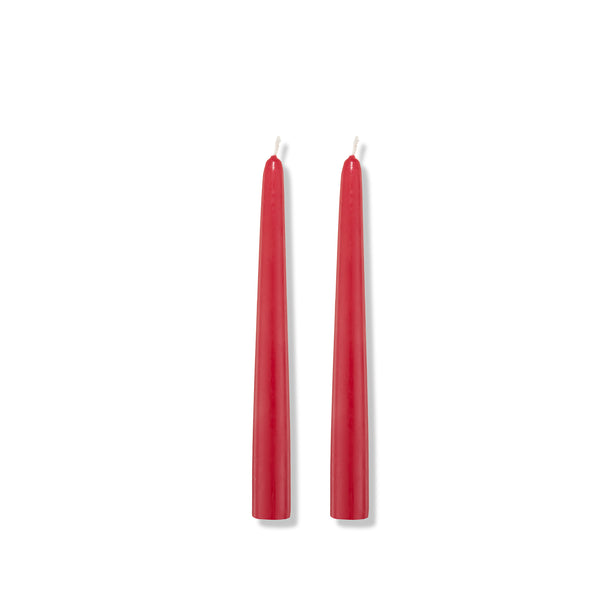 Summerill & Bishop S&B Set Of 2 Tapered Candles In Burgundy 25cm