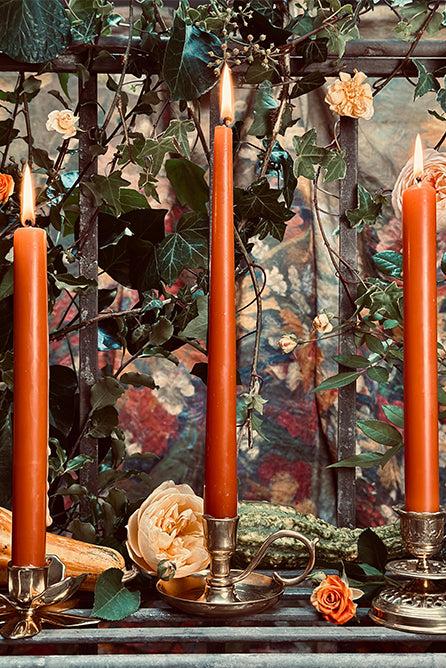 Summerill & Bishop S&B Set Of 2 Tapered Candles In Burgundy 25cm