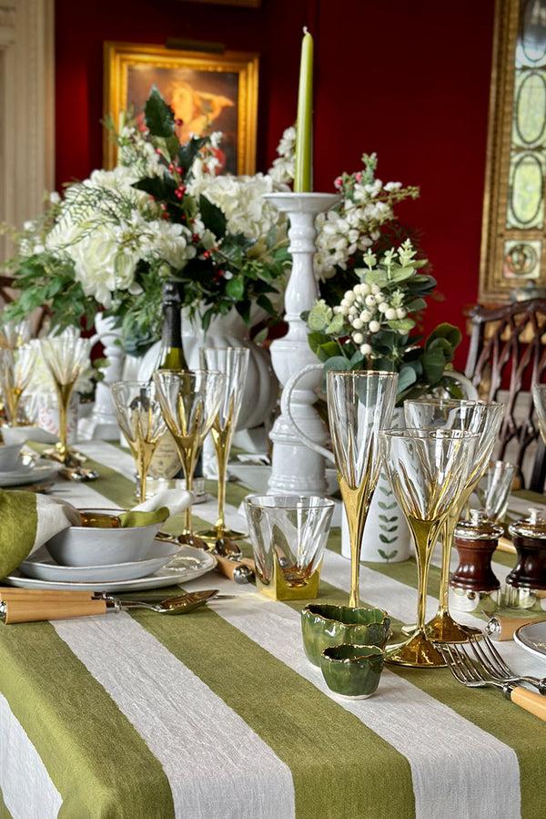 Summerill & Bishop S&B Set Of 2 Tapered Candles In Olive Green 25cm