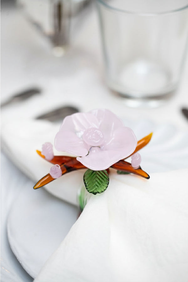 Summerill & Bishop S&B X Casarialto 'Blossom In Full Bloom' Handblown Glass Napkin Ring