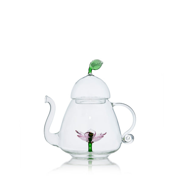 summerill & bishop S&B x Casarialto: Handblown Murano Glass Lotus Teapot in Pink