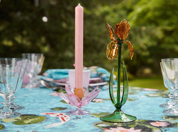 Summerill & Bishop S&B X Casarialto: Handblown Murano Lotus Flower Candle Holder In Pink 16cm