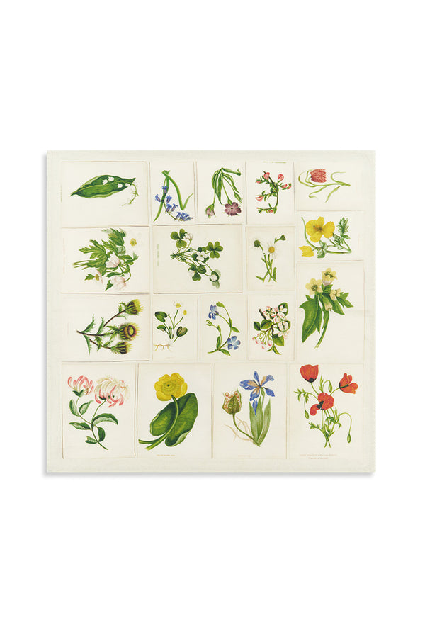 Summerill & Bishop S&B X John Derian 'Botanical Tiles' Linen Napkin 50x50cm
