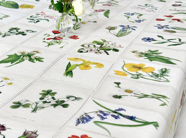 Summerill & Bishop S&B X John Derian 'Botanical Tiles' Linen Tablecloth