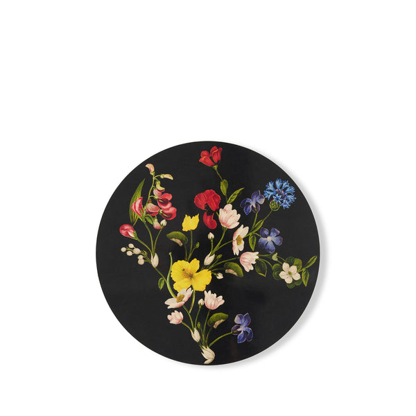 summerill & bishop S&B x John Derian 'Botanical Wildflower' Round Cork-Backed Placemat in Black 34cm