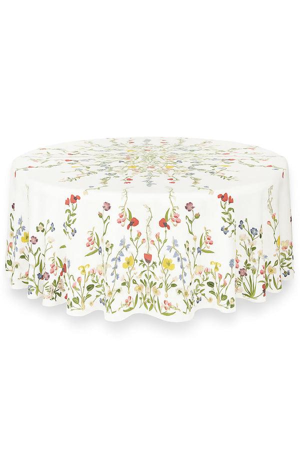 Summerill & Bishop S&B X John Derian 'Botanical Wildflower' Round Linen Tablecloth 260cm