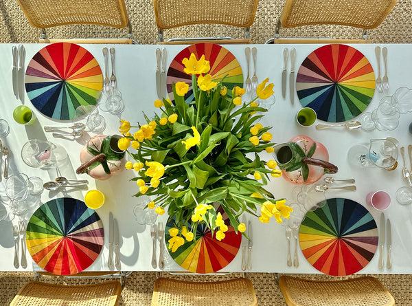 Summerill & Bishop S&B X John Derian 'Colour Wheel' Round Cork-Backed Placemat 34cm