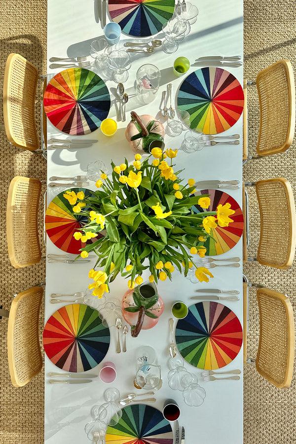 Summerill & Bishop S&B X John Derian 'Colour Wheel' Round Cork-Backed Placemat 34cm