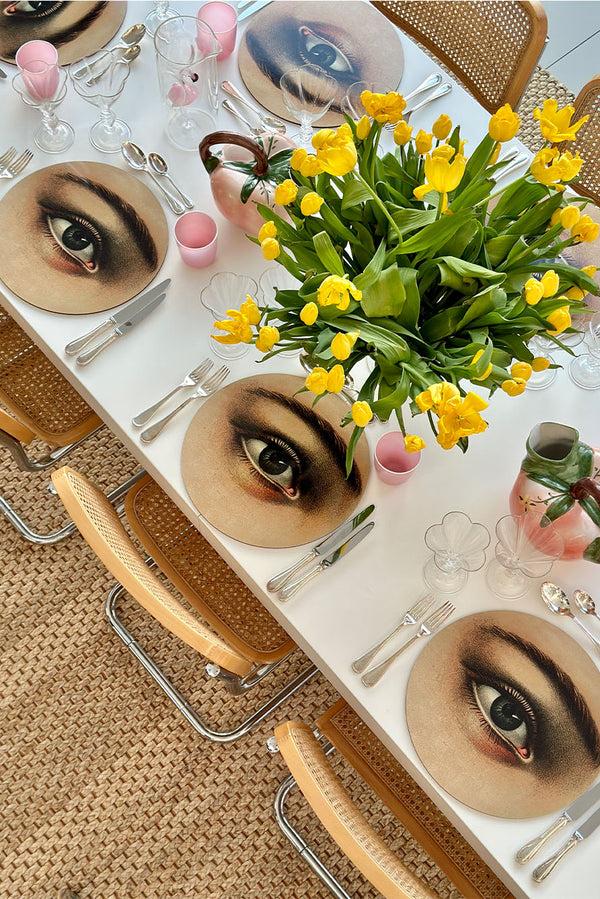 Summerill & Bishop S&B X John Derian 'Eye' Round Cork-Backed Placemat 34cm