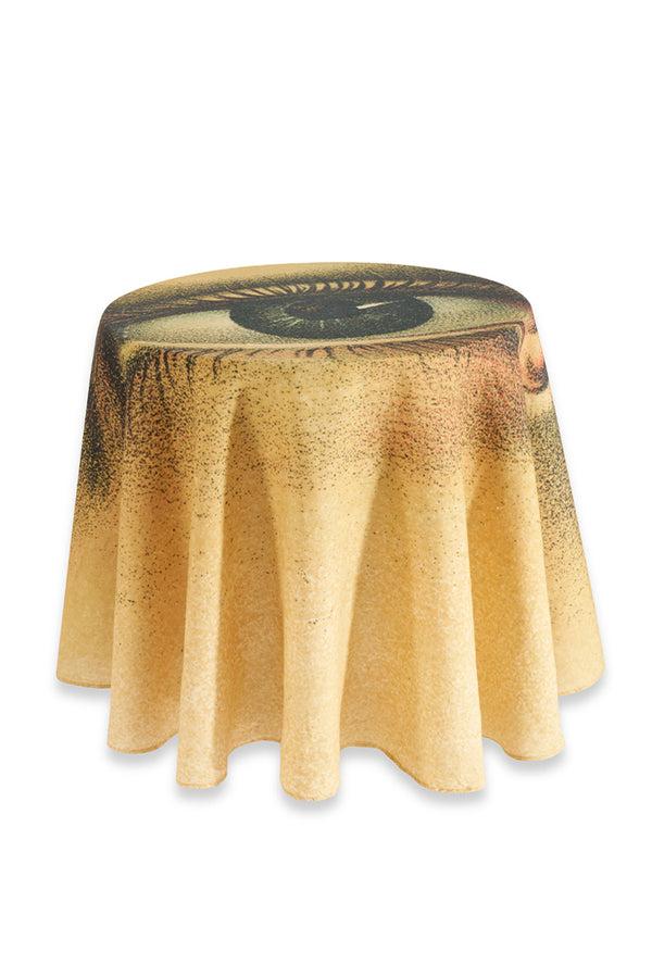 Summerill & Bishop S&B X John Derian 'Eye' Round Occasional Linen Tablecloth 165cm