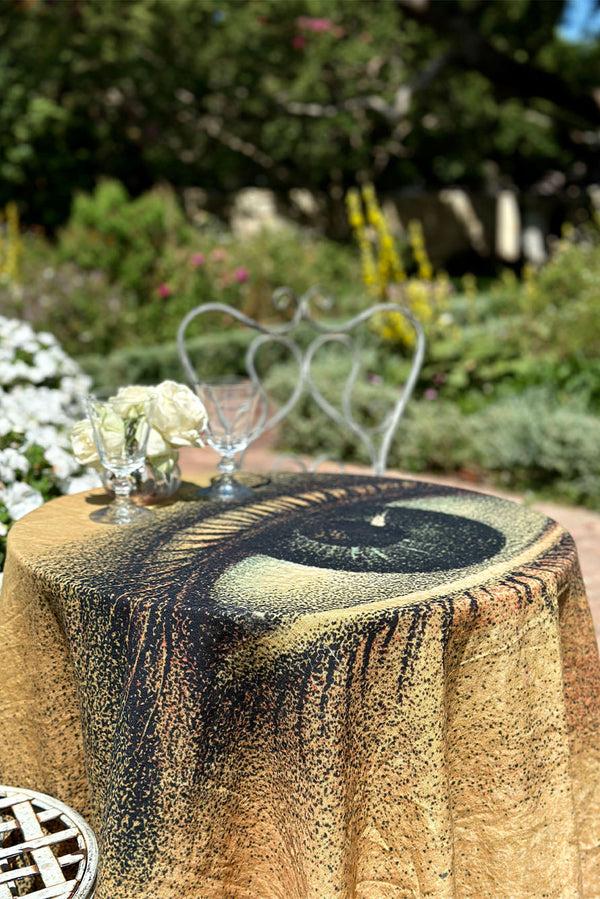 Summerill & Bishop S&B X John Derian 'Eye' Round Occasional Linen Tablecloth 165cm