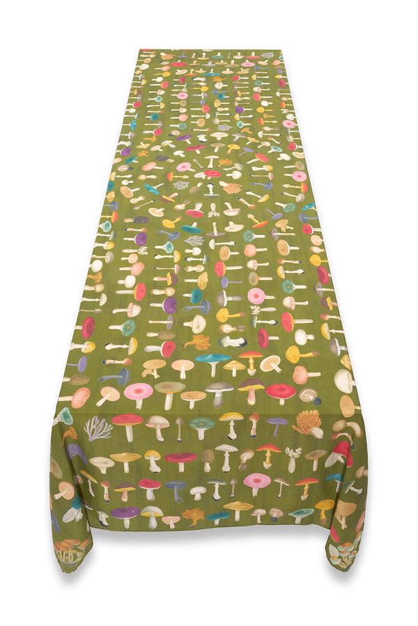 Summerill & Bishop S&B X John Derian Green 'Fungi' Linen Tablecloth