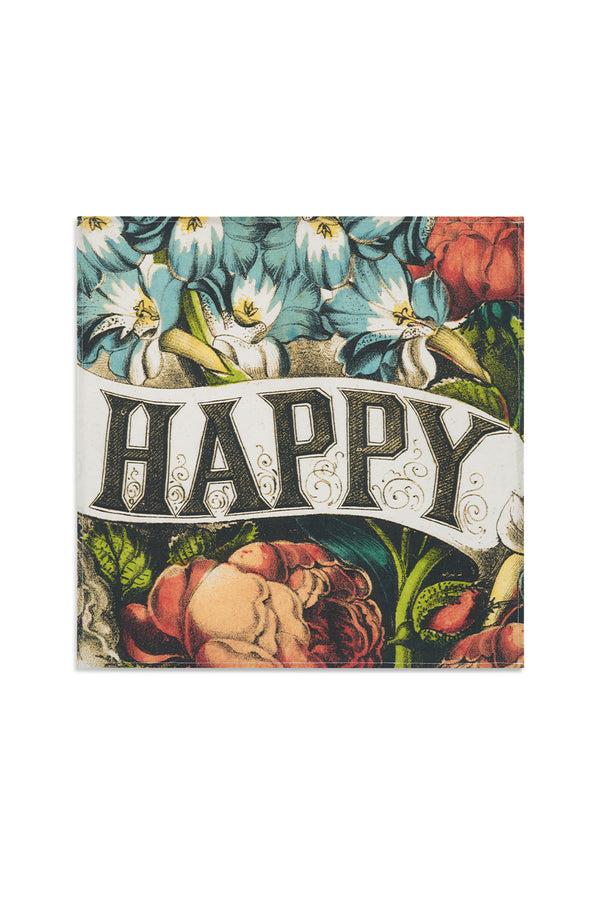 Summerill & Bishop S&B X John Derian 'Happy' Linen Napkin 50x50cm