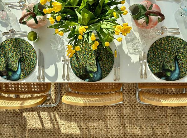 Summerill & Bishop S&B X John Derian 'Peacock' Round Cork-Backed Placemat 34cm
