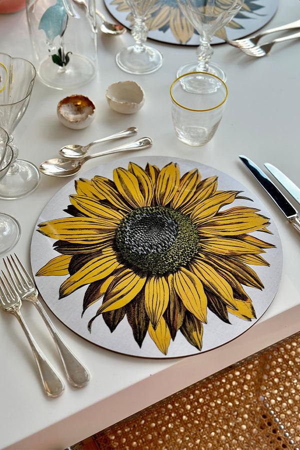 Summerill & Bishop S&B X John Derian 'Sunflower' Round Cork-Backed Placemat 34cm