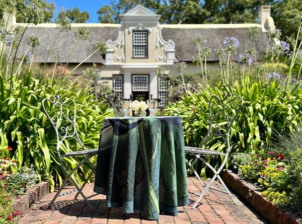 Summerill & Bishop S&B X John Derian 'Water Lily' Round Occasional Linen Tablecloth 165cm