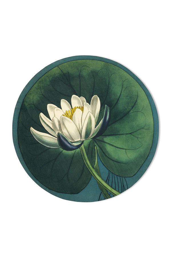 summerill & bishop S&B x John Derian 'Water Lily' Round Occasional Linen Tablecloth 165cm