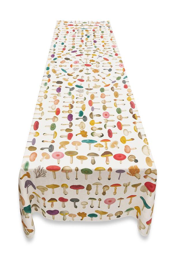 Summerill & Bishop S&B X John Derian White 'Fungi' Linen Tablecloth