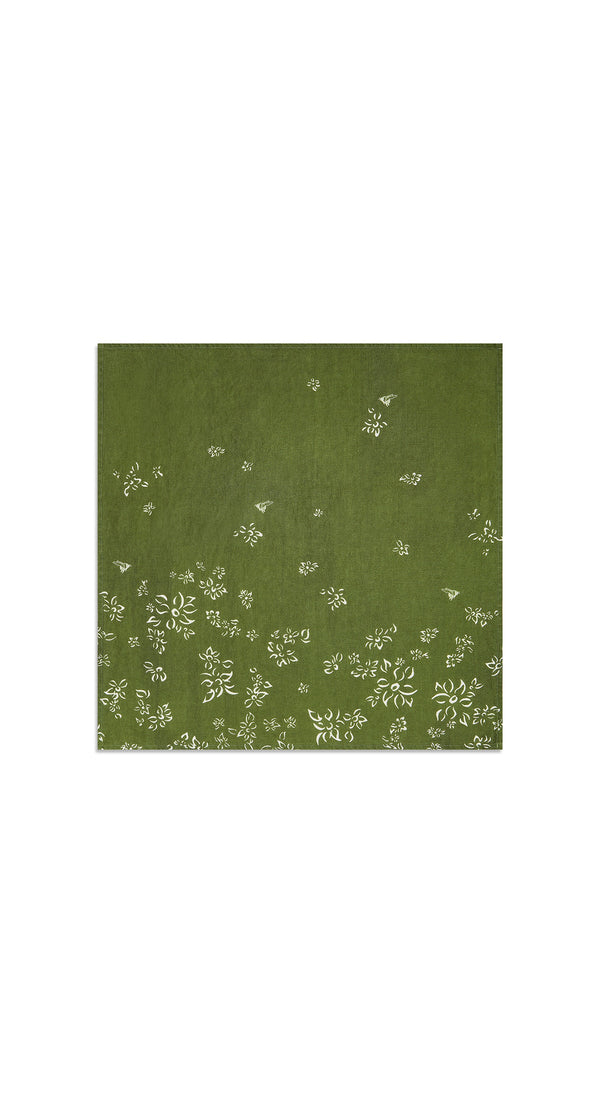 Summerill & Bishop 'S&Bee Falling Flower' Linen Napkin In Avocado Green 50x50cm